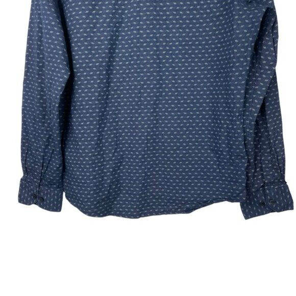 Hugo Boss Mens Cotton Button Down Shirt Size XXL Blue Long Sleeve Collar Pocket - Picture 8 of 13